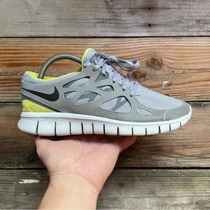 Women Nike Free Run+ Plus 2 Shield Grey Running Shoes Sneakers